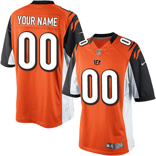 Men's Limited Nike Jersey Orange Alternate - Customized NFL Cincinnati Bengals